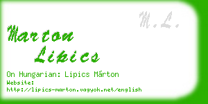 marton lipics business card